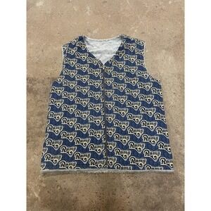 St. Louis Rams Jacket Vest Mens Large Blue NFL Football‎ Fleece Handmade